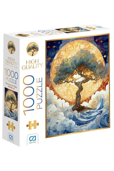 CA Games 1000 Pieces Full Moon and Tree Puzzle - 2.2mm Thickness, 48X68Cm, Professional Hobby Puzzle Series