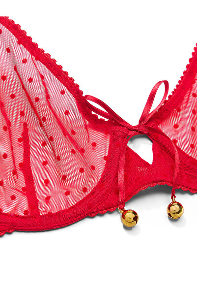 Victoria's Secret Jingle Bells Tül Desteksiz Demi Sütyen