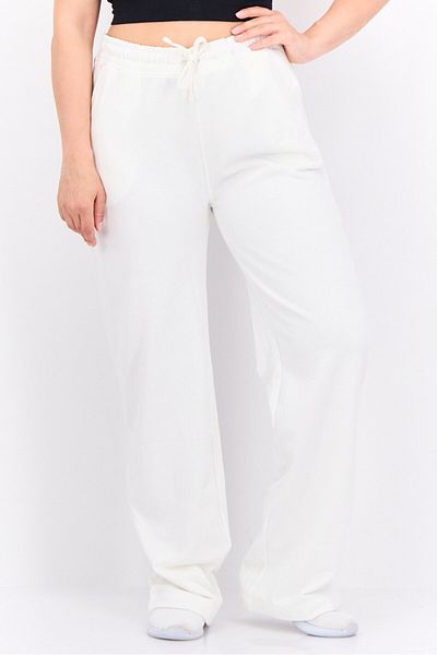 Juicy Couture Women Regular Fit Embroidered Logo Palazzo Pant, Off White