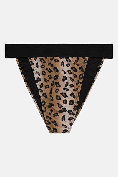 Brave Soul سروال بيكيني نسائي عالي الساق بنقشة جلد حيوان، متعدد الألوان