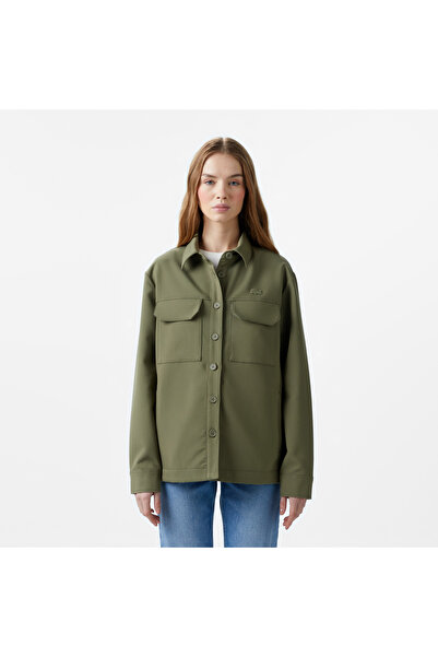 Lacoste Kadın Regular Fit Haki Gömlek