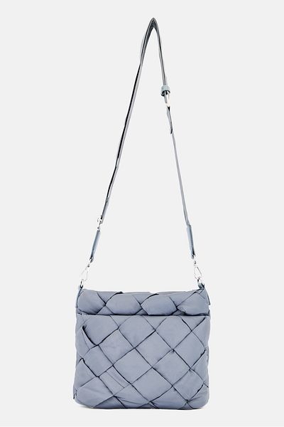 Danskin Women Textured Cross Body Bag 30 L x 22 H x 6 W cm, Sage Grey