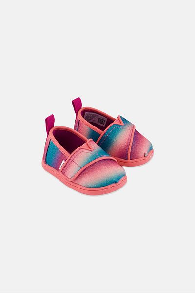 Toms Toddlers Girl Alpargata Velcro Shoes, Pink Combo