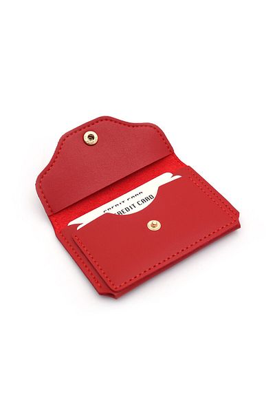 Womancraft Red Card Holder Wallet - Women's Accessory, with Card Compartment