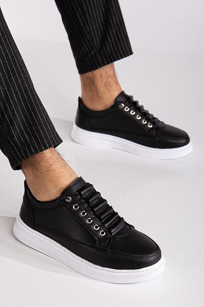 BY ERG SHOES Ανδρικά μαύρα εύκαμπτα και άνετα αθλητικά παπούτσια - Ελαφριά σόλα Poly, Εγγυημένο περπάτημα