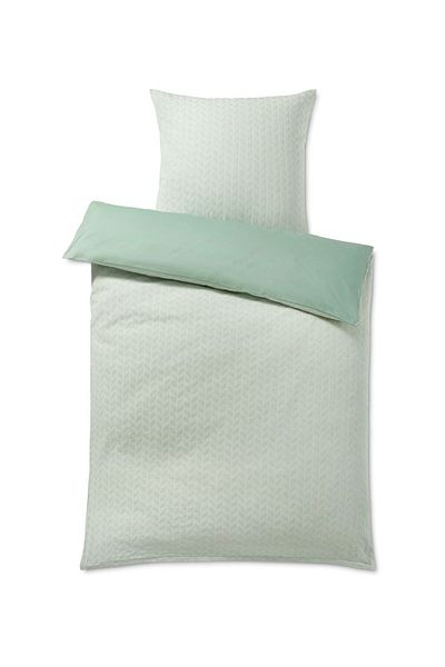 Tchibo Textured Duvet Set 135 x 200, Light Green