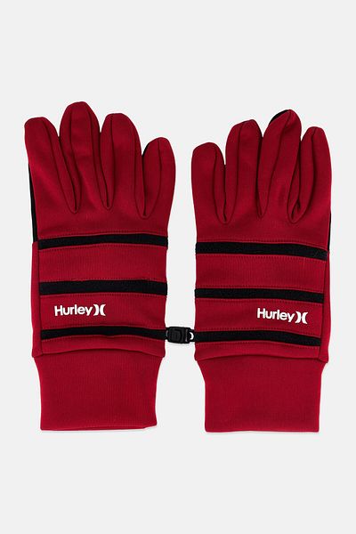 Hurley Men 1 Pair Brand Logo Trailhead Gloves, Red