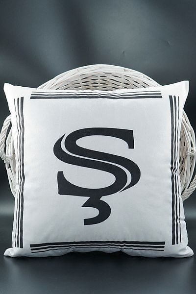 ASDİVA Lettered Throw Pillow Cover Velvet 43x43 Cm Double Sided Letter S Cat Patterned Marriage Proposal Birthday