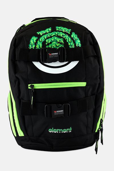 Element Men School Backpack With Skateboard Strap 47 H x 34 L x 21 W cm, Black/Lime Green
