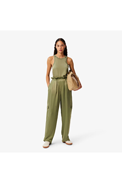 Lacoste Kadın Oversize Fit Haki Kargo Pantolon