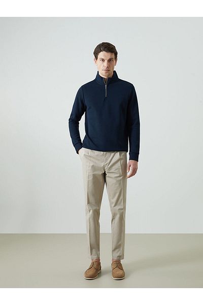 LC Waikiki Standard Fit Gabardine Men's Pleated Chino Trousers