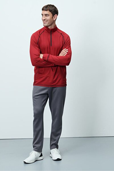 Tchibo Men Turtle Neck Solid Long Sleeve Sweatshirts, Red