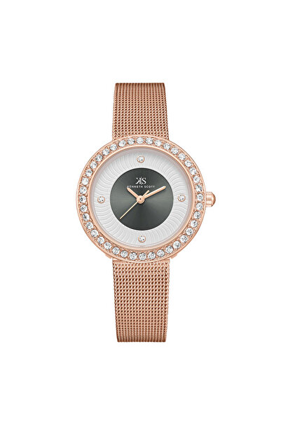 Kenneth Scott ساعة نسائية أنالوج بمينا رمادية - K23535-RMKX