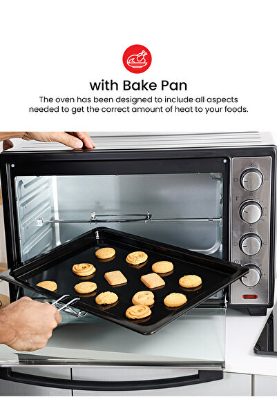 Olsenmark OMO2141,2000W Electric Oven with Convection & Rotisserie, 48L