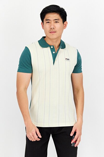 Fila Men Sportswear Fit Short Sleeve Teugn Polo Shirt, Beige