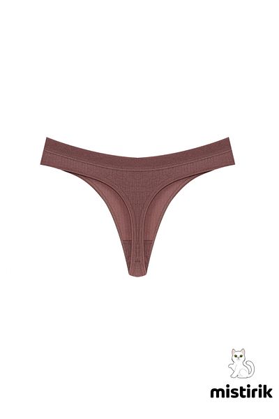 MİSTİRİK Paulo Model Ribbed Thong Slip No Marks Slip Culoare Prune