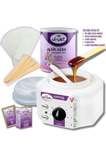 Vivol 2 Yıl Garantili Depirol Makine Hediye Konserve Ağda Yağlı Temizleme Mendili Spatula Bez