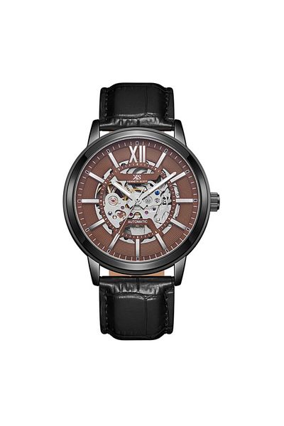 Kenneth Scott Kenneth Scott K24323-BLBH Men Automatic  Display Watch & Leather  Strap Black