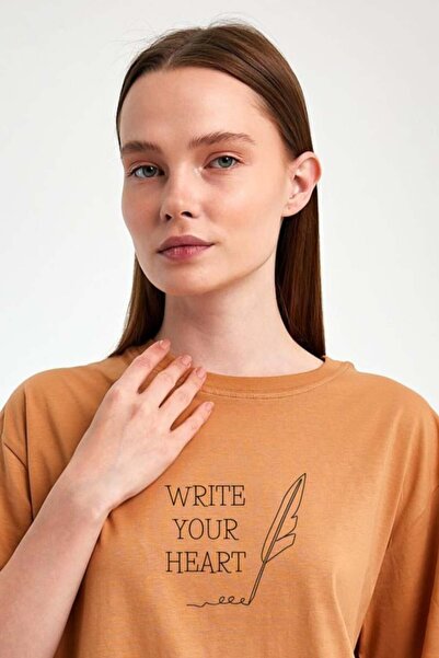 yakamor Μπλουζάκι Unisex oversized με τύπωμα με λαιμόκοψη