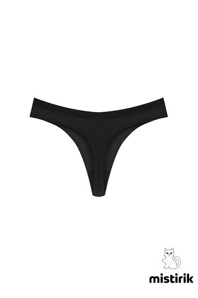 MİSTİRİK Slip tanga cu nervuri negre model Paulo - Chiloți fără urme