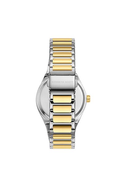 Kenneth Scott Kenneth Scott K24016-TBTW Men Analog Display Watch & Stainless Steel Strap Silver
