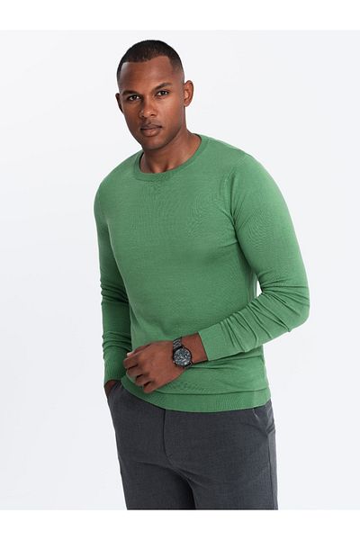 OMBRE Klassischer Herren Pullover mit Rundhalsausschnitt - grün V13 OM-SWBS-0106 XXL
