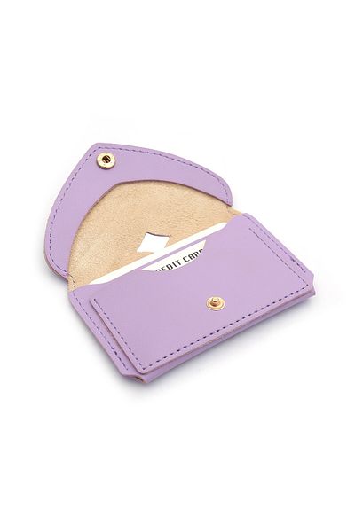 Womancraft Women's Card Holder Heart Wallet Lilac Card Compartment Accessory