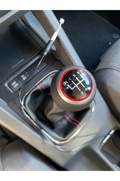 YıldızTuning Vw Skoda Octavia A5 Red Stitched 5-Forward Manual Sports Gear Shift Knob