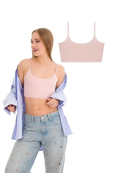 Newlilla 777 Laser Cut Crop Bustier mit verstellbaren, dünnen Trägern für Damen