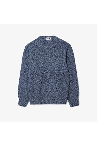 Lacoste Erkek Classic Fit Bisiklet Yaka Yün Lacivert Kazak