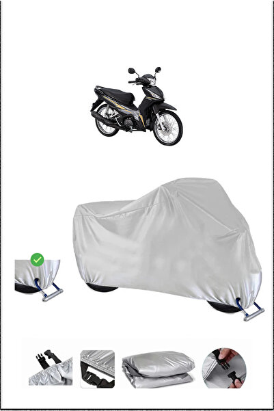 Breen هوندا ويف قفل متوافق مع الماء دائم دراجة نارية القماش المشمع-رمادي