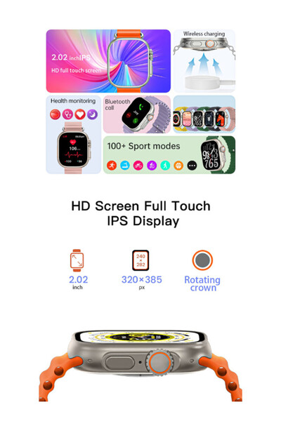 Kenneth Scott Kenneth Scott KULMX-SSOBX Unisex Smart Display Watch & Silicone & Nylon Strap Orange