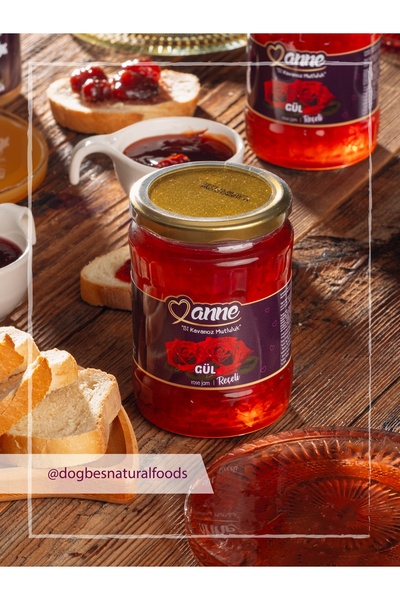 Anne Gül Reçeli 700g (PANCAR ŞEKERİ ILE ÜRETİLMİŞTİR - GLİKOZ, KORUYUCU IÇERMEZ)