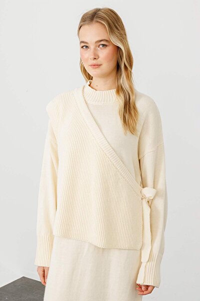 Hooopstore Πλεκτό φόρεμα σε κρεμ χρώμα