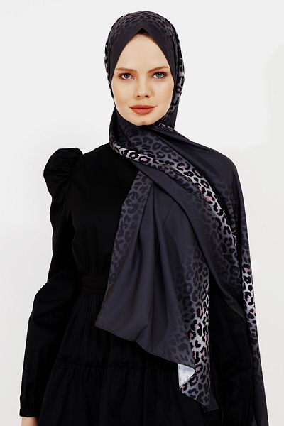Differenza Σάλι Leopard Gradient, Μετάξι Medina και Ανθρακί