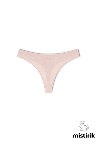 MİSTİRİK Paulo Model Ribbed Thong Slip No Marks Briefs Light Pink Color