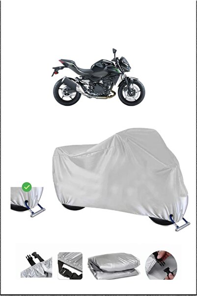 Breen قفل Kawasaki Z500 متوافق مع غطاء دراجة نارية متين مقاوم للماء - رمادي