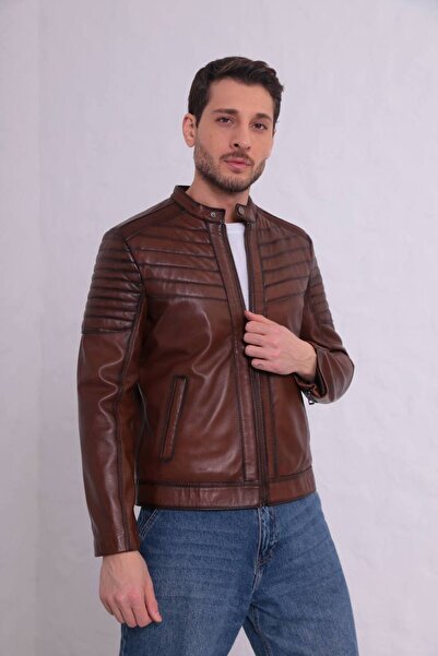 Fatih Deri TABA ERKEK HAKİKİ DERİ MONT