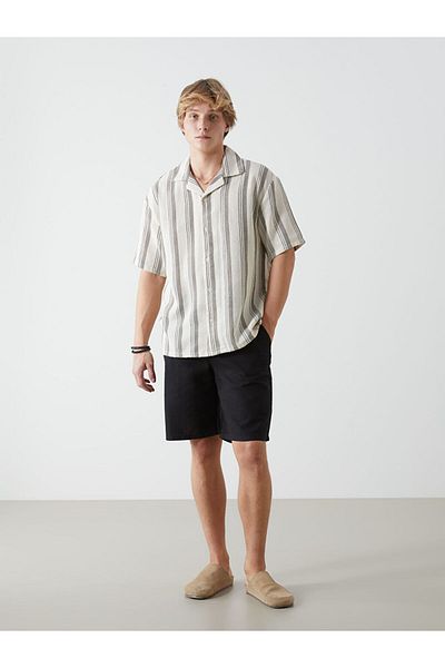 LC Waikiki Ανδρικό κοντομάνικο ριγέ πουκάμισο New Season Regular Fit - S57601Z8
