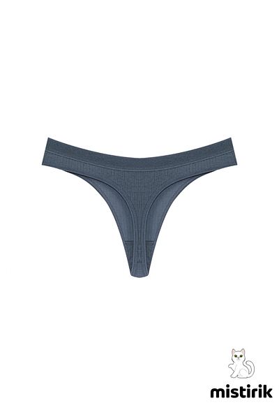 MİSTİRİK Paulo Model Ribbed Thong Slip No Trace εσώρουχα μπλε χρώμα