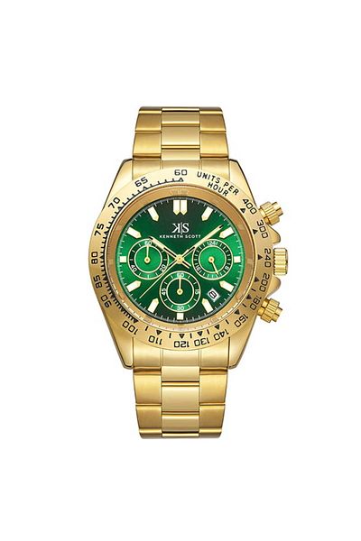 Kenneth Scott Kenneth Scott Men Multi Function Green Dial Watch - K23123-GBGH