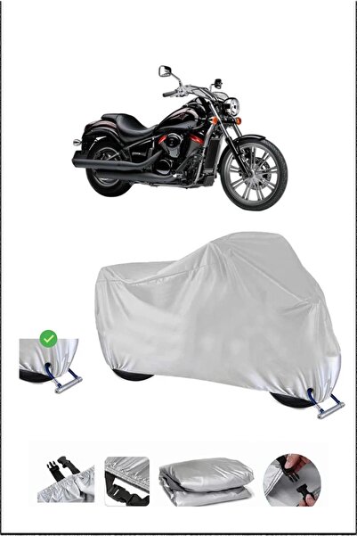 Breen قفل Kawasaki VN900 متوافق مع غطاء دراجة نارية متين مقاوم للماء - رمادي