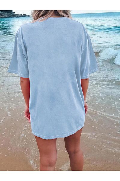 Deocept Γυναικείο μπλουζάκι με στάμπα Oversize Salas Casual