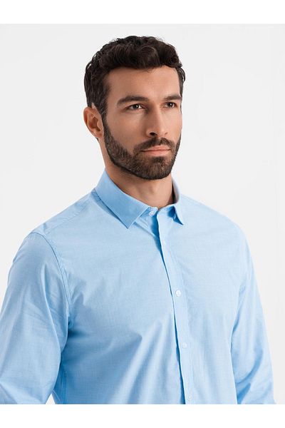 OMBRE REGULAR bavlněná klasická košile - modrá V1 OM-SHOS-0154 XXL