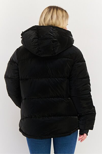 Bcbgeneration Women Quilted Hooded Puffer Jacket, Black