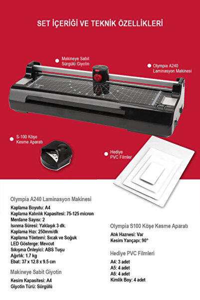 Olympia A240 Laminasyon Makinesi Ve Giyotin Makinesi