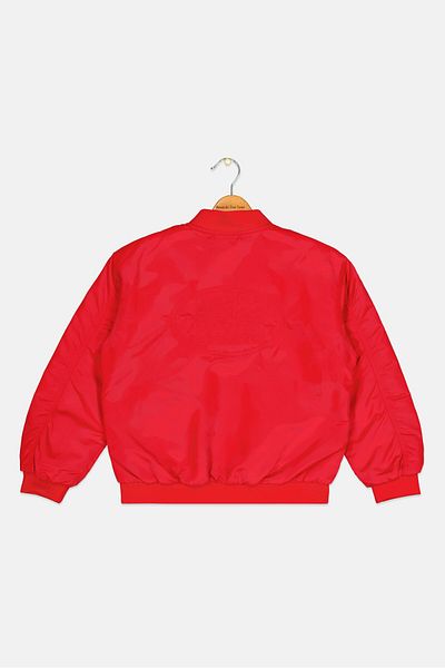 Lacoste Kids Boy Mock Neck Long Sleeve Jacket, Red
