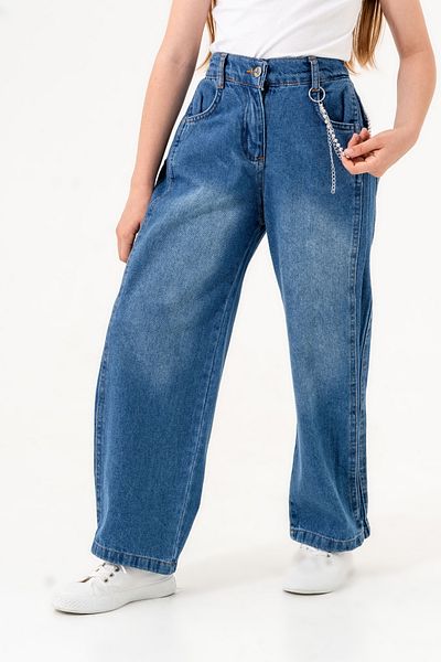 GİYİCEM TEKSTİL 2160 Model Girl's Chain Long Jeans