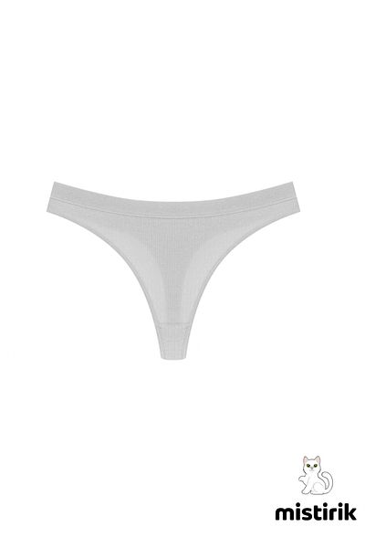 MİSTİRİK Paulo Model Ribbed Thong Slip No Trace εσώρουχα Λευκό χρώμα