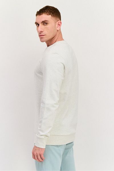 Hugo Boss Men Crew Neck Brand Logo Long Sleeve Sweatshirt, Light Grey